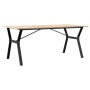 Mesa de comedor marco Y madera maciza pino y hierro 180x90x75cm