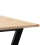 Mesa de comedor marco Y madera maciza pino y hierro 180x90x75cm