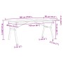 Mesa de comedor marco Y madera maciza pino y hierro 180x90x75cm