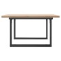 Mesa de centro marco O madera maciza pino y hierro 80x80x45,5cm