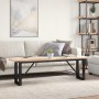 Mesa centro marco O madera maciza pino y hierro 160x40x45,5 cm