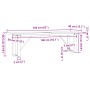 Mesa centro marco O madera maciza pino y hierro 160x40x45,5 cm
