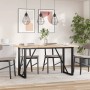 Mesa comedor marco O madera maciza pino y hierro 160x80x75,5 cm