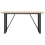Mesa comedor marco O madera maciza pino y hierro 160x80x75,5 cm