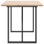 Mesa comedor marco O madera maciza pino y hierro 160x80x75,5 cm