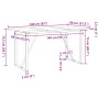 Mesa comedor marco O madera maciza pino y hierro 160x80x75,5 cm