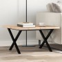 Mesa de centro marco X madera maciza pino y hierro 60x60x40,5cm