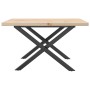 Mesa de centro marco X madera maciza pino y hierro 60x60x40,5cm