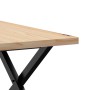 Mesa de centro marco X madera maciza pino y hierro 60x60x40,5cm