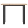 Mesa comedor marco O madera maciza pino y hierro 100x50x75,5 cm