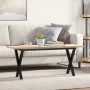 Mesa centro marco X madera maciza pino y hierro 110x40x45,5 cm