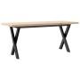 Mesa centro marco X madera maciza pino y hierro 110x40x45,5 cm