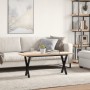 Mesa centro marco X madera maciza pino y hierro 110x40x45,5 cm