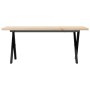 Mesa centro marco X madera maciza pino y hierro 110x40x45,5 cm