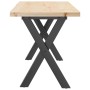 Mesa centro marco X madera maciza pino y hierro 110x40x45,5 cm