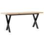 Mesa centro marco X madera maciza pino y hierro 110x40x45,5 cm