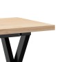 Mesa centro marco X madera maciza pino y hierro 110x40x45,5 cm
