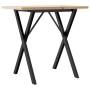 Mesa comedor marco X madera maciza pino y hierro 80x50x75,5 cm