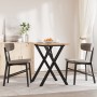 Mesa comedor marco X madera maciza pino y hierro 80x50x75,5 cm