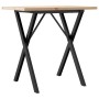 Mesa comedor marco X madera maciza pino y hierro 80x50x75,5 cm