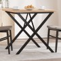 Mesa comedor marco X madera maciza pino y hierro 90x90x75,5 cm