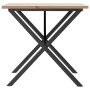 Mesa comedor marco X madera maciza pino y hierro 90x90x75,5 cm
