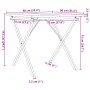 Mesa comedor marco X madera maciza pino y hierro 90x90x75,5 cm