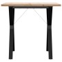 Mesa comedor marco Y madera maciza pino y hierro 80x80x75,5 cm