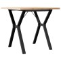 Mesa comedor marco Y madera maciza pino y hierro 80x80x75,5 cm
