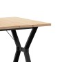 Mesa comedor marco Y madera maciza pino y hierro 80x80x75,5 cm