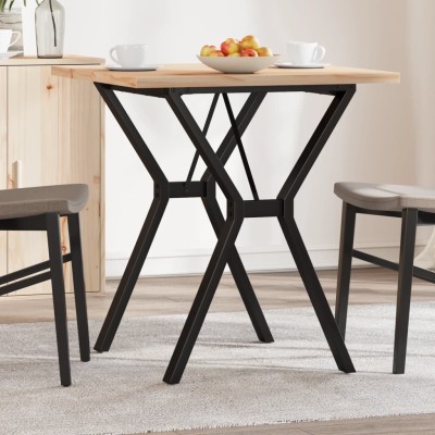 Mesa comedor marco Y madera maciza pino y hierro 70x70x75,5 cm