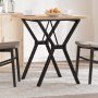 Mesa comedor marco Y madera maciza pino y hierro 70x70x75,5 cm