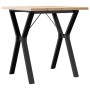 Mesa comedor marco Y madera maciza pino y hierro 70x70x75,5 cm