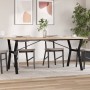 Mesa comedor marco Y madera maciza pino y hierro 180x90x75,5 cm
