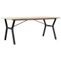Mesa comedor marco Y madera maciza pino y hierro 180x90x75,5 cm