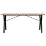 Mesa comedor marco Y madera maciza pino y hierro 180x90x75,5 cm