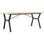 Mesa comedor marco Y madera maciza pino y hierro 180x90x75,5 cm