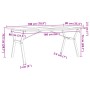Mesa comedor marco Y madera maciza pino y hierro 180x90x75,5 cm