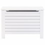 Caja de almacenaje y tapa RANA madera maciza blanca 80x49x54 cm