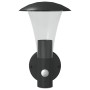 Apliques de exterior con sensor 2 uds acero inoxidable negro