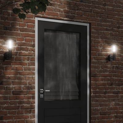 Apliques de exterior 2 unidades acero inoxidable negro