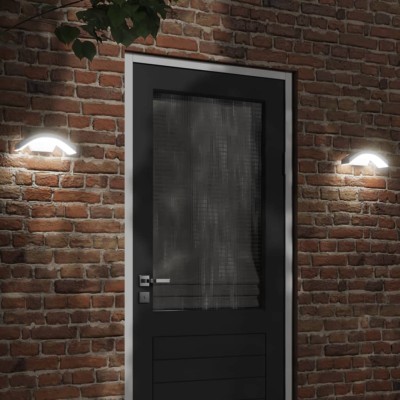 Lámparas de pared LED de exterior 2 uds aluminio fundido blanco