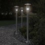 Lámparas de suelo de exterior 3 uds acero inoxidable 100 cm