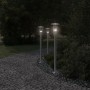 Lámparas de suelo de exterior 3 uds acero inoxidable 100 cm