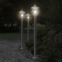 Lámparas de suelo de exterior 3 uds acero inoxidable 120 cm