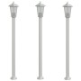 Lámparas de suelo de exterior 3 uds acero inoxidable 120 cm