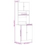 Mueble de cocina madera de ingeniería roble Sonoma 60x50x180 cm