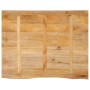 Tablero de mesa borde natural madera maciza mango 100x80x2,5 cm