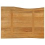 Tablero de mesa borde natural madera maciza mango 70x60x3,8 cm
