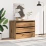 Cajonera de esquina madera ingeniería roble artisan 80x41x58 cm